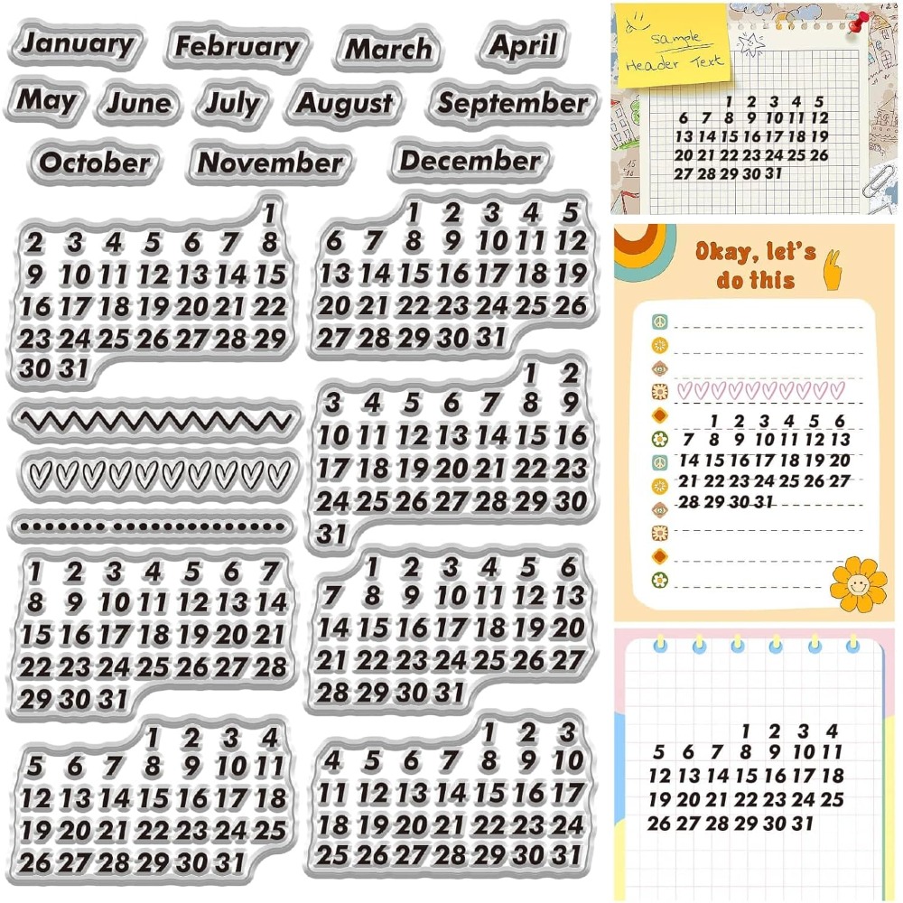 Calendar Date Clear Stamps Vin - Rubber Date Stamp review and price